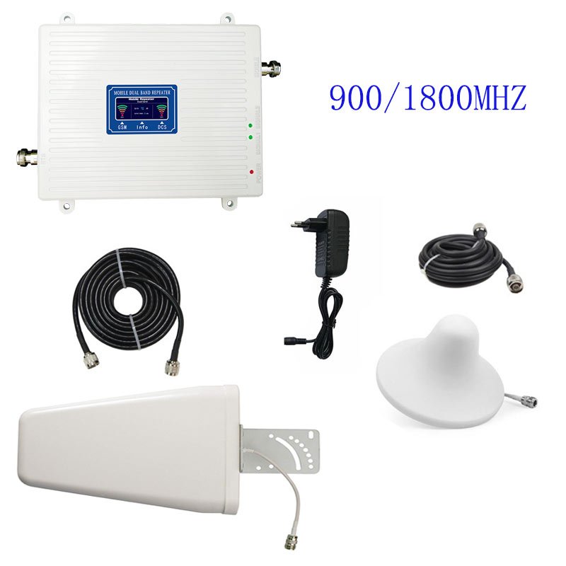 Gsm DCS 900/1800Mhz 2G 3G 4G Signal Booster Cell Phone Signal Repeater Kit With Indoor and Outdoor Antenna